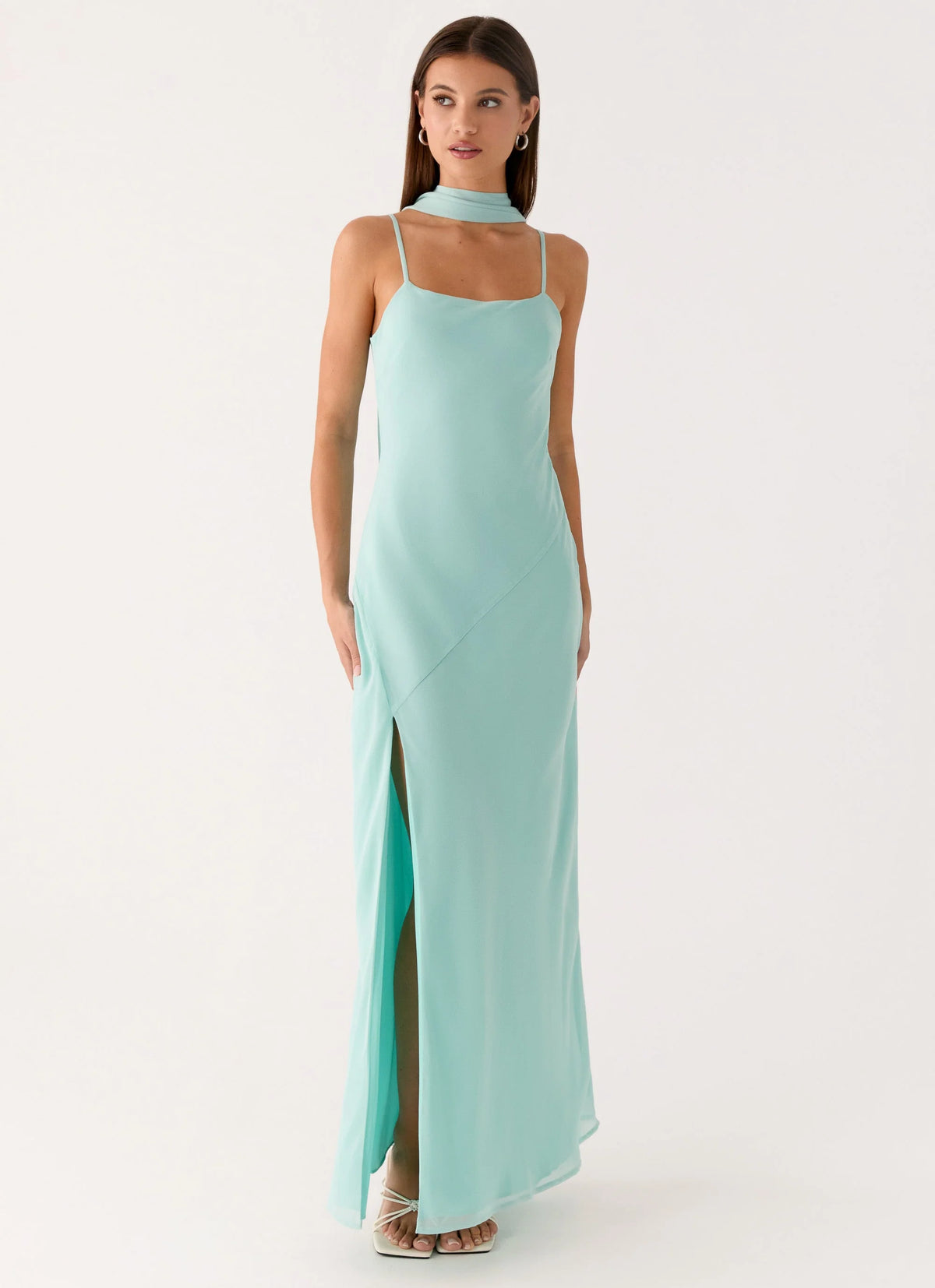 Eternelle Square Neck Maxi Dress - Teal