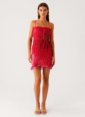 Refresh Me Chiffon Mini Dress - Peach Watermelon Flower