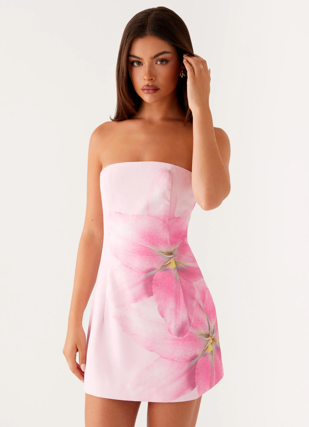 Sugar Rush Strapless Mini Dress - Pink