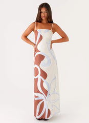 Aster Bloom Maxi Dress - Bloom Wave Print