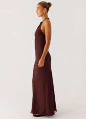 Harlyn Halter Maxi Dress - Chocolate