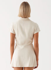 Russo Linen Mini Dress - Oatmeal