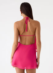 Nona Chiffon Mini Dress - Fuchsia