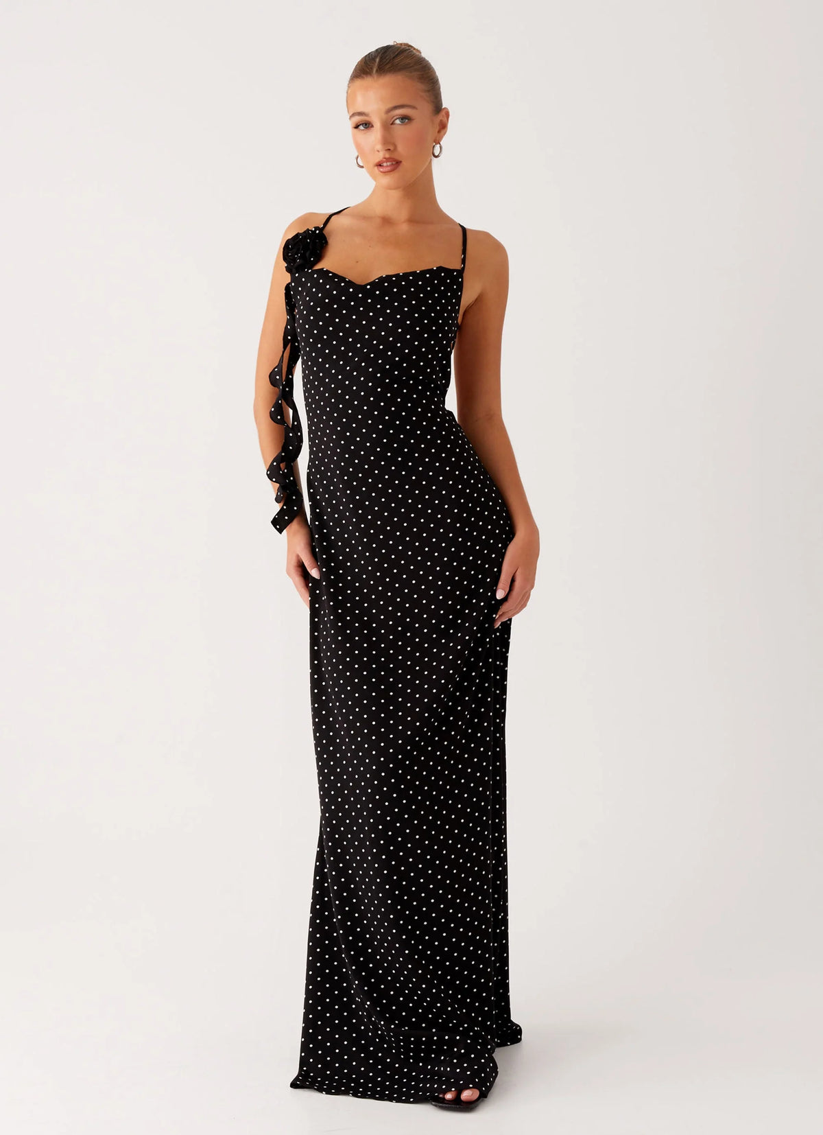 Purely Maxi Dress - Black Polka Dot
