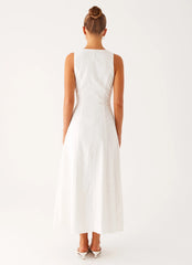 Tamsin Linen Maxi Dress - White