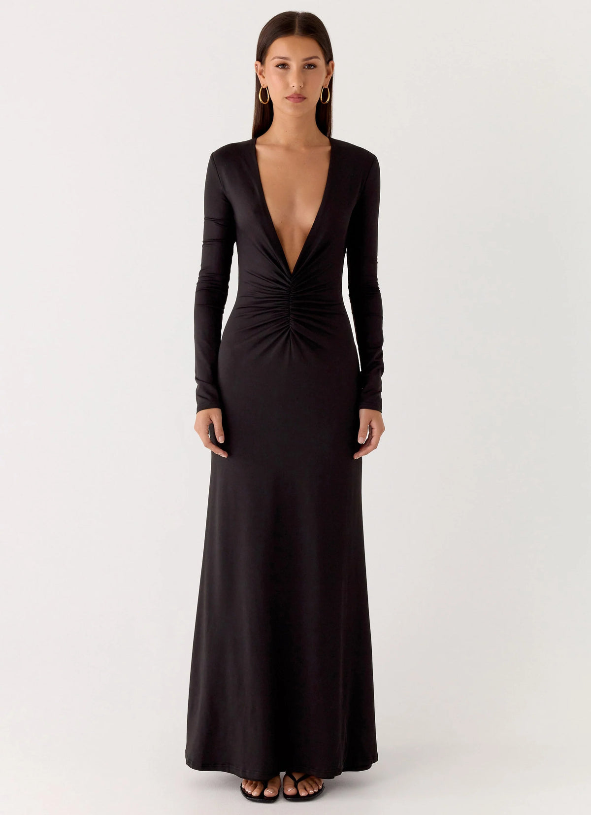 Palm Haze Maxi Dress - Black