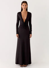 Palm Haze Maxi Dress - Black