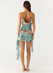 Meylissa Hanky Mini Dress - Aqua Blur