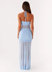 Lily Halter Maxi Dress - Blue